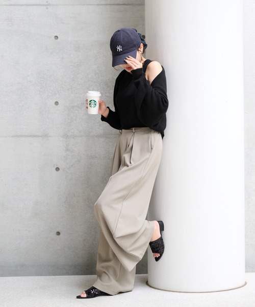 ketty cherie(ケティシェリー)の「2wayリネンミックスニットカーディガンアンサンブル≪手洗い可能≫(ニット/セーター・レディース・ブラック/ブルー・M)」の5枚目の写真