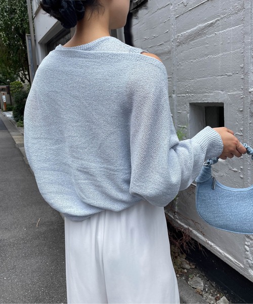 ketty cherie(ケティシェリー)の「2wayリネンミックスニットカーディガンアンサンブル≪手洗い可能≫(ニット/セーター・レディース・ブラック/ブルー・M)」の8枚目の写真