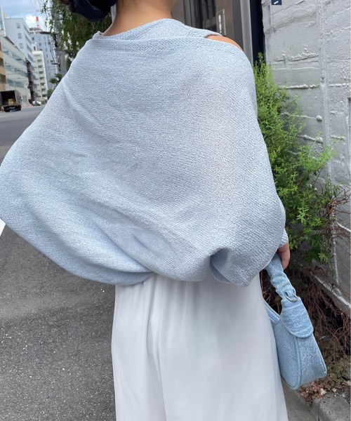 ketty cherie(ケティシェリー)の「2wayリネンミックスニットカーディガンアンサンブル≪手洗い可能≫(ニット/セーター・レディース・ブラック/ブルー・M)」の9枚目の写真