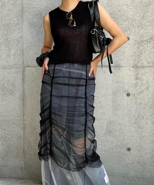 ketty cherie(ケティシェリー)の「2wayリネンミックスニットカーディガンアンサンブル≪手洗い可能≫(ニット/セーター・レディース・ブラック/ブルー・M)」の14枚目の写真