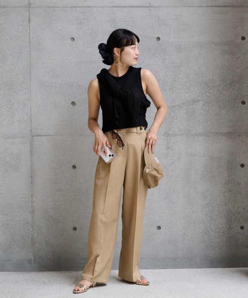 ketty cherie(ケティシェリー)の「2wayリネンミックスニットカーディガンアンサンブル≪手洗い可能≫(ニット/セーター・レディース・ブラック/ブルー・M)」の18枚目の写真