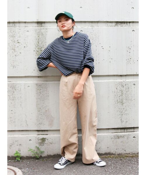 Ungrid(アングリッド)の「【WEB限定】スリーブボリュームワッフルボーダーロングスリーブTee(Tシャツ/カットソー・レディース・ネイビー/グリーン/レッド・FREE)」の20枚目の写真