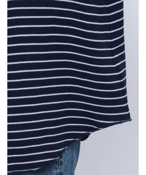 Ungrid(アングリッド)の「【WEB限定】スリーブボリュームワッフルボーダーロングスリーブTee(Tシャツ/カットソー・レディース・ネイビー/グリーン/レッド・FREE)」の13枚目の写真