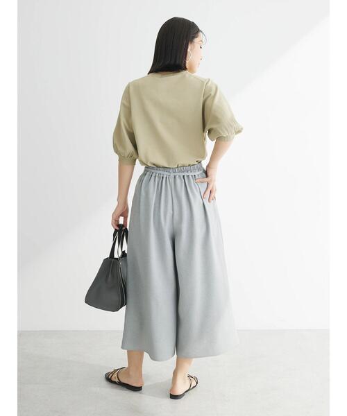 【新品】23区★オリーブグリーン ガウチョパンツ 40 L 大きめ ゆったり セール】接触冷感 ベルト付ガウチョパンツ（その他パンツ
