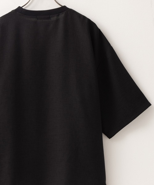 NAVY（ネイビー）の「麻調DRYクルーネックアンサンブル(Tシャツ＋タンクトップ)（Tシャツ/カットソー・メンズ・ブラック/ベージュ・M/L/XL）」の11枚目の写真