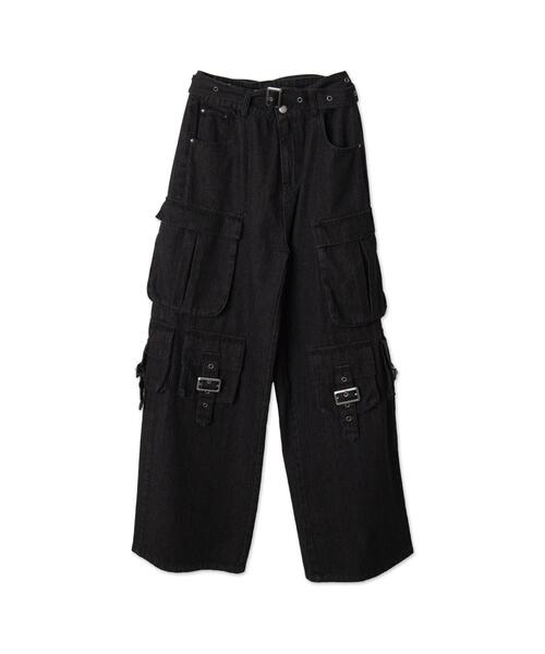 Figments(フィグメンツ)の「マルチカーゴワイドデニムパンツ(デニムパンツ・レディース・ブラック・MEDIUM/LARGE)」の21枚目の写真