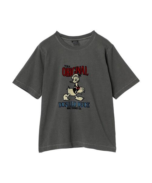 Disney(ディズニー)の「フロッキーPtフェード加工T/Donald(Tシャツ/カットソー・レディース・チャコールグレー・M/L)」の6枚目の写真