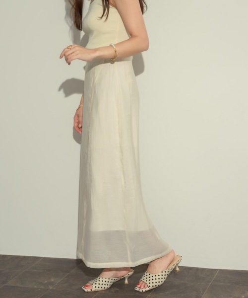 NEUNA（ヌナ）の「レイヤードシアーラップスカート（スカート・レディース・アイボリー/チャコールグレー/ブラック・FREE/SMALL）」の8枚目の写真