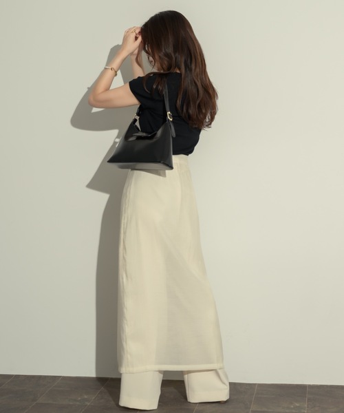 NEUNA（ヌナ）の「レイヤードシアーラップスカート（スカート・レディース・アイボリー/チャコールグレー/ブラック・FREE/SMALL）」の11枚目の写真