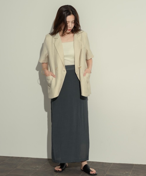 NEUNA（ヌナ）の「レイヤードシアーラップスカート（スカート・レディース・アイボリー/チャコールグレー/ブラック・FREE/SMALL）」の16枚目の写真