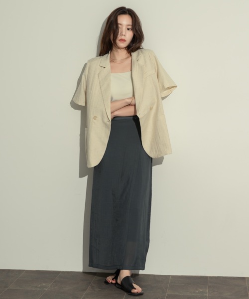 NEUNA（ヌナ）の「レイヤードシアーラップスカート（スカート・レディース・アイボリー/チャコールグレー/ブラック・FREE/SMALL）」の17枚目の写真