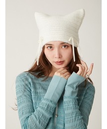 LILY BROWN | キャットリボンビーニー(ニットキャップ/ビーニー)