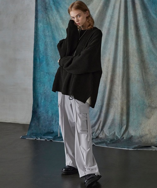 SERACE（セラス）の「【SERACE】Loose silhouette crash damage knit / ルーズシルエットクラッシュダメージニット（ニット/セーター・メンズ・ホワイト/ブラック・M/L）」の16枚目の写真