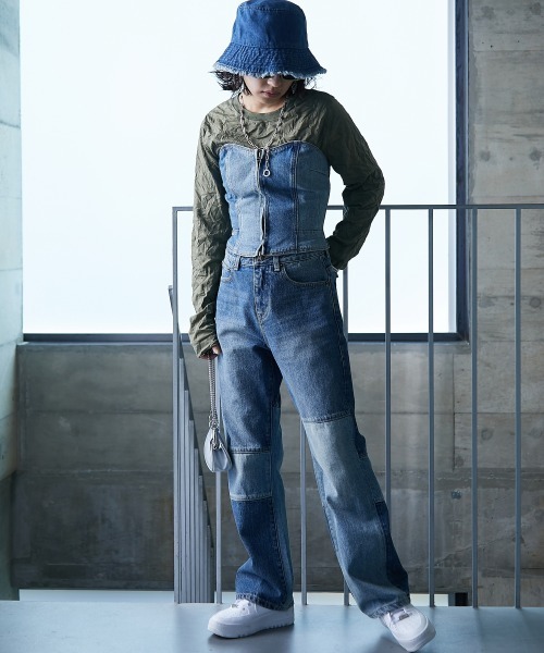 GEVS.(ジェイヴィス)の「 しわ加工クルーネックカットソープルオーバー <大きいサイズ有>GEVS.(Tシャツ/カットソー・レディース・カーキ/オフホワイト/ブラック・LL/L/M/5L/4L/3L)」の5枚目の写真