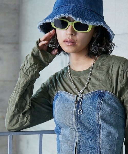 GEVS.(ジェイヴィス)の「 しわ加工クルーネックカットソープルオーバー <大きいサイズ有>GEVS.(Tシャツ/カットソー・レディース・カーキ/オフホワイト/ブラック・LL/L/M/5L/4L/3L)」の13枚目の写真
