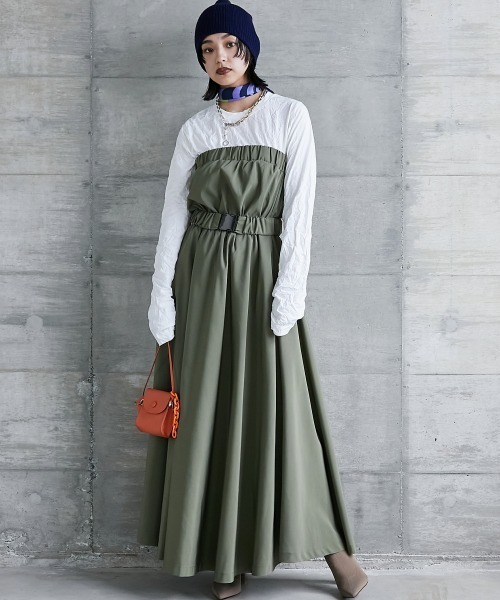 GEVS.(ジェイヴィス)の「 しわ加工クルーネックカットソープルオーバー <大きいサイズ有>GEVS.(Tシャツ/カットソー・レディース・カーキ/オフホワイト/ブラック・LL/L/M/5L/4L/3L)」の11枚目の写真