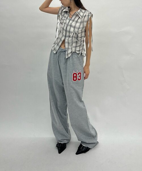 WHO'S WHO gallery（フーズフーギャラリー）の「ナンバリングスウェパン /セットアップ対応可（スウェットパンツ・レディース・ブラック/ライトグレー/ネイビー/グレー/カーキ・FREE）」の17枚目の写真