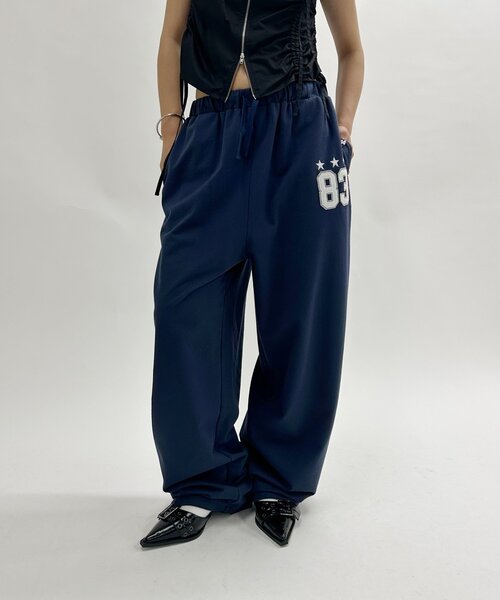 WHO'S WHO gallery（フーズフーギャラリー）の「ナンバリングスウェパン /セットアップ対応可（スウェットパンツ・レディース・ブラック/ライトグレー/ネイビー/グレー/カーキ・FREE）」の7枚目の写真