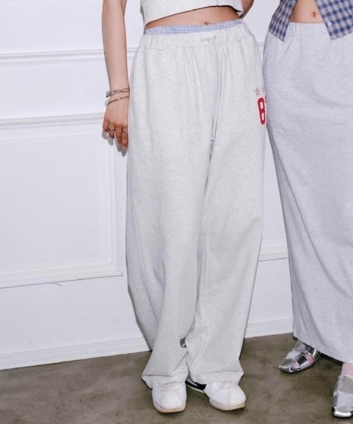 WHO'S WHO gallery（フーズフーギャラリー）の「ナンバリングスウェパン /セットアップ対応可（スウェットパンツ・レディース・ブラック/ライトグレー/ネイビー/グレー/カーキ・FREE）」の3枚目の写真