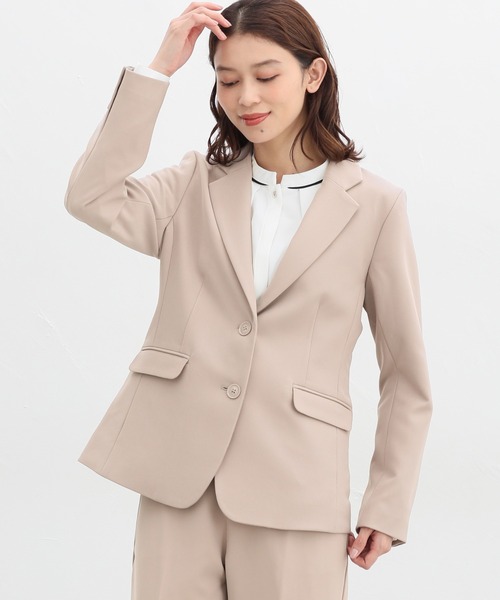 Honeys(ハニーズ)の「【ストレッチ/ウォッシャブル/イージーケア】2つ釦テーラード(テーラードジャケット・レディース・ネイビー/ベージュ/ブラック/杢グレー・S/M/L/LL/3L)」の5枚目の写真