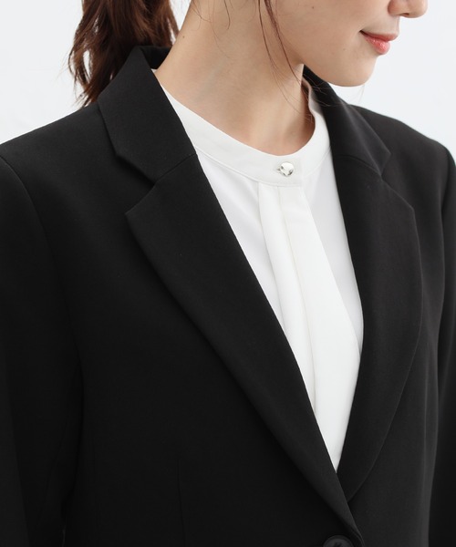Honeys(ハニーズ)の「【ストレッチ/ウォッシャブル/イージーケア】2つ釦テーラード(テーラードジャケット・レディース・ネイビー/ベージュ/ブラック/杢グレー・S/M/L/LL/3L)」の18枚目の写真