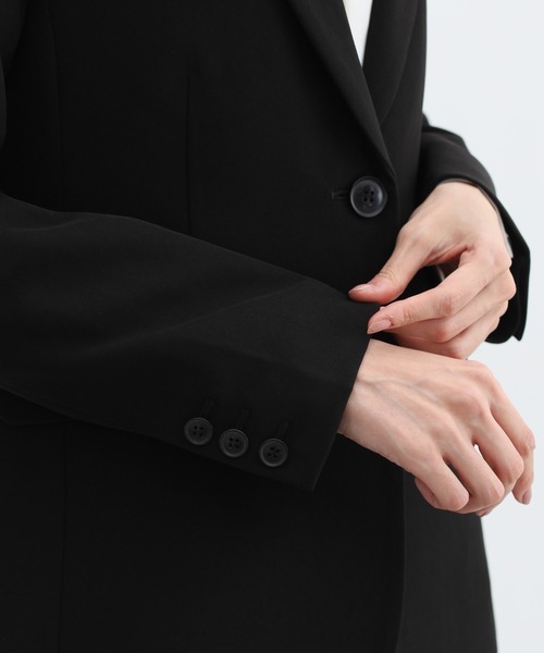 Honeys(ハニーズ)の「【ストレッチ/ウォッシャブル/イージーケア】2つ釦テーラード(テーラードジャケット・レディース・ネイビー/ベージュ/ブラック/杢グレー・S/M/L/LL/3L)」の19枚目の写真