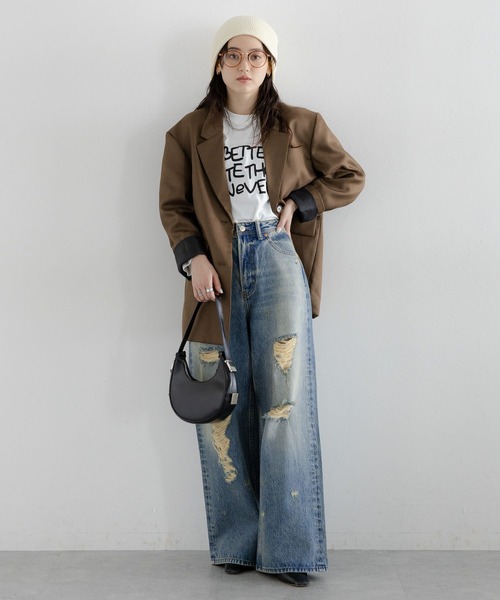 RAGEBLUE（レイジブルー）の「ヴィンテージライク/ダメージオーバーダイデニム（デニムパンツ・レディース・ブルー/ブラック・FREE/LARGE）」の8枚目の写真