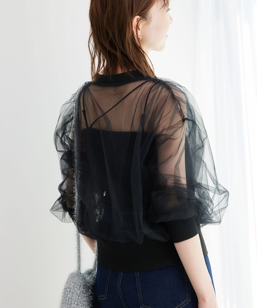 ROPE' PICNIC（ロペピクニック）の「シアーチュールカーディガン（カーディガン/ボレロ・レディース・キナリ/ブラック・38）」の7枚目の写真