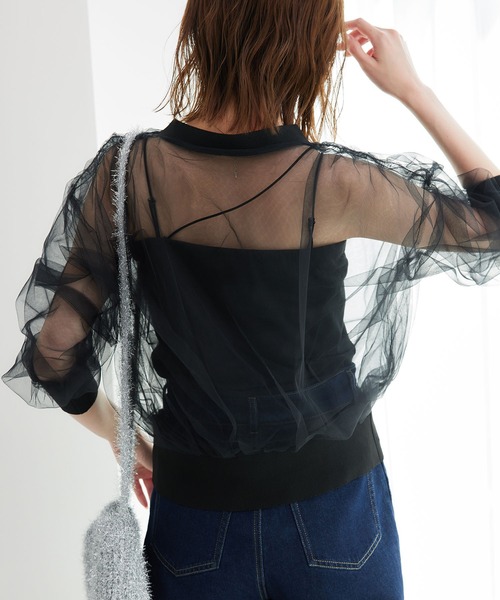 ROPE' PICNIC（ロペピクニック）の「シアーチュールカーディガン（カーディガン/ボレロ・レディース・キナリ/ブラック・38）」の8枚目の写真