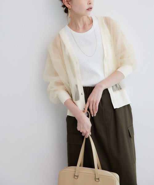 ROPE' PICNIC（ロペピクニック）の「シアーチュールカーディガン（カーディガン/ボレロ・レディース・キナリ/ブラック・38）」の14枚目の写真