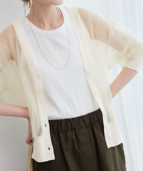 ROPE' PICNIC（ロペピクニック）の「シアーチュールカーディガン（カーディガン/ボレロ・レディース・キナリ/ブラック・38）」の15枚目の写真