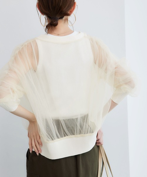 ROPE' PICNIC（ロペピクニック）の「シアーチュールカーディガン（カーディガン/ボレロ・レディース・キナリ/ブラック・38）」の16枚目の写真