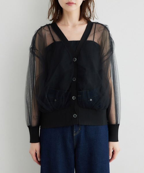 ROPE' PICNIC（ロペピクニック）の「シアーチュールカーディガン（カーディガン/ボレロ・レディース・キナリ/ブラック・38）」の17枚目の写真