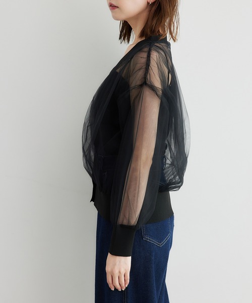 ROPE' PICNIC（ロペピクニック）の「シアーチュールカーディガン（カーディガン/ボレロ・レディース・キナリ/ブラック・38）」の18枚目の写真