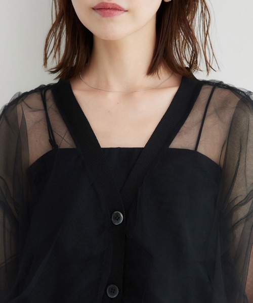 ROPE' PICNIC（ロペピクニック）の「シアーチュールカーディガン（カーディガン/ボレロ・レディース・キナリ/ブラック・38）」の20枚目の写真