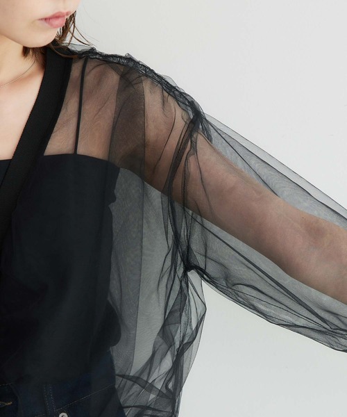 ROPE' PICNIC（ロペピクニック）の「シアーチュールカーディガン（カーディガン/ボレロ・レディース・キナリ/ブラック・38）」の21枚目の写真