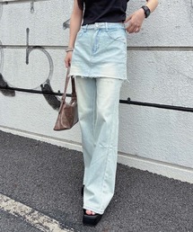 ENVYM | スカートレイヤードデニム(デニムパンツ)