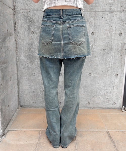 ENVYM(アンビー)の「スカートレイヤードデニム(デニムパンツ・レディース・サックスブルー/ブルー・SMALL/MEDIUM)」の13枚目の写真