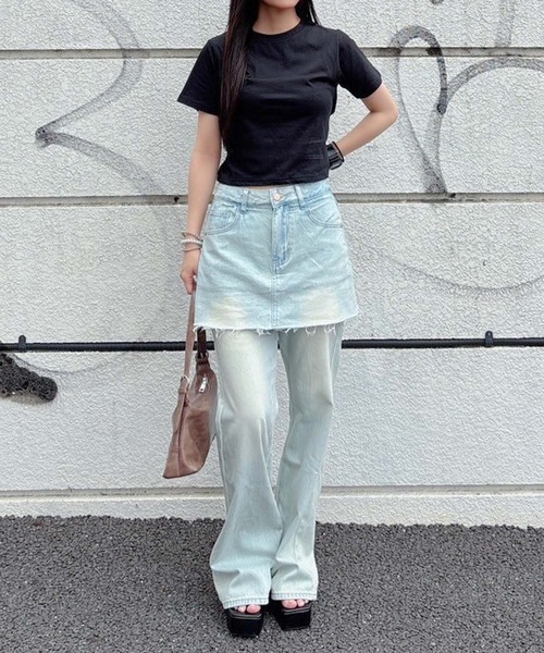 ENVYM(アンビー)の「スカートレイヤードデニム(デニムパンツ・レディース・サックスブルー/ブルー・SMALL/MEDIUM)」の21枚目の写真