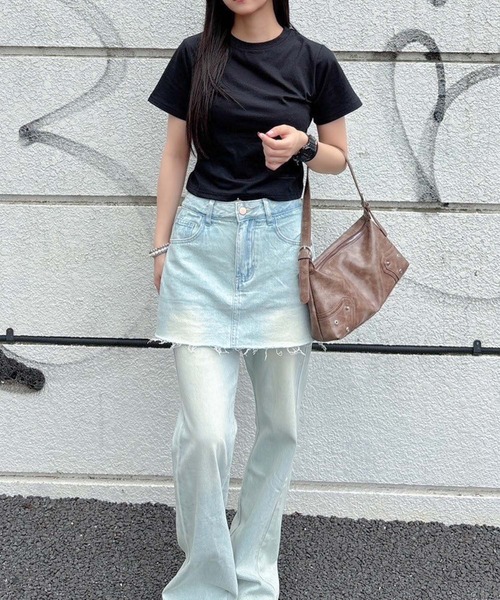 ENVYM(アンビー)の「スカートレイヤードデニム(デニムパンツ・レディース・サックスブルー/ブルー・SMALL/MEDIUM)」の20枚目の写真