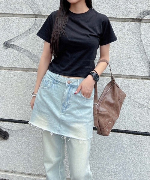 ENVYM(アンビー)の「スカートレイヤードデニム(デニムパンツ・レディース・サックスブルー/ブルー・SMALL/MEDIUM)」の6枚目の写真