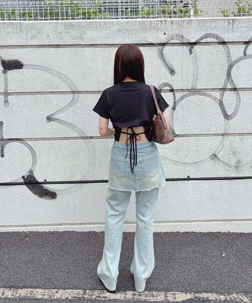 ENVYM(アンビー)の「スカートレイヤードデニム(デニムパンツ・レディース・サックスブルー/ブルー・SMALL/MEDIUM)」の19枚目の写真