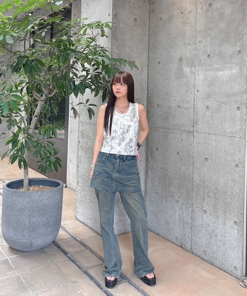 ENVYM(アンビー)の「スカートレイヤードデニム(デニムパンツ・レディース・サックスブルー/ブルー・SMALL/MEDIUM)」の18枚目の写真