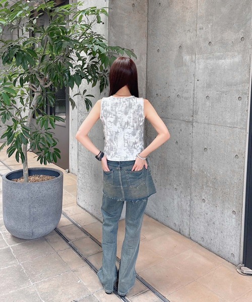 ENVYM(アンビー)の「スカートレイヤードデニム(デニムパンツ・レディース・サックスブルー/ブルー・SMALL/MEDIUM)」の16枚目の写真