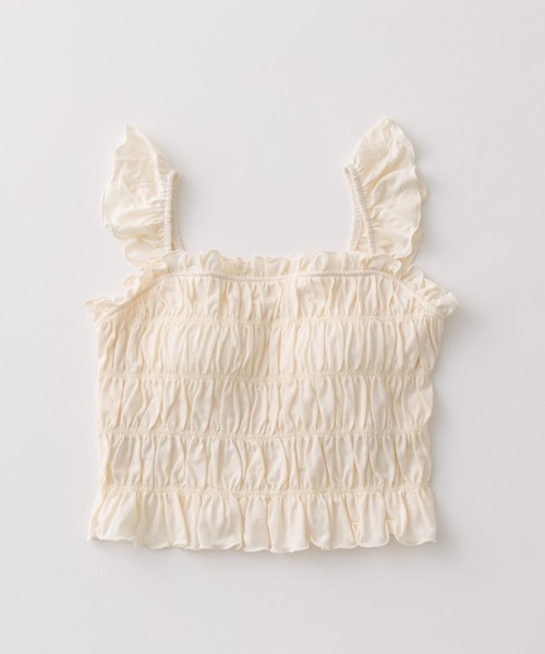 OLIVE des OLIVE（オリーブデオリーブ）の「シャーリングキャミソール（キャミソール・レディース・オフホワイト/ブラック/ピンク/チェック・FREE）」の20枚目の写真