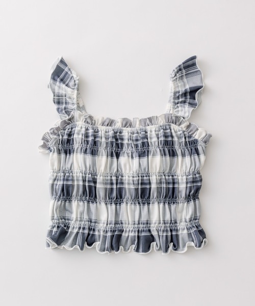 OLIVE des OLIVE（オリーブデオリーブ）の「シャーリングキャミソール（キャミソール・レディース・オフホワイト/ブラック/ピンク/チェック・FREE）」の18枚目の写真