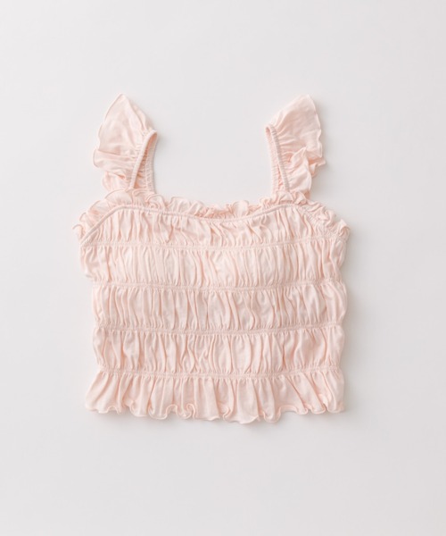 OLIVE des OLIVE（オリーブデオリーブ）の「シャーリングキャミソール（キャミソール・レディース・オフホワイト/ブラック/ピンク/チェック・FREE）」の21枚目の写真