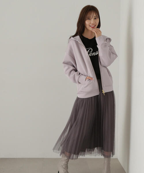 PROPORTION BODY DRESSING(プロポーションボディドレッシング)の「段ボールニットジップパーカー / 1214260901(パーカー・レディース・ホワイト系その他/ダークグレー/グレー・FREE)」の6枚目の写真
