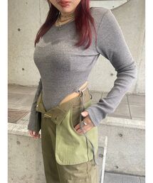 EVRIS | バックストラップリブトップス(Tシャツ/カットソー)