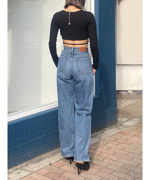 EVRIS（エヴリス）の「バックオープンストラップリブトップス（Tシャツ/カットソー・レディース・ブラック/グレー/ホワイト/モカ・FREE）」の12枚目の写真